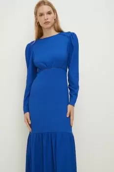 Image of Crinkle Crochet Insert Tier Midi Dress