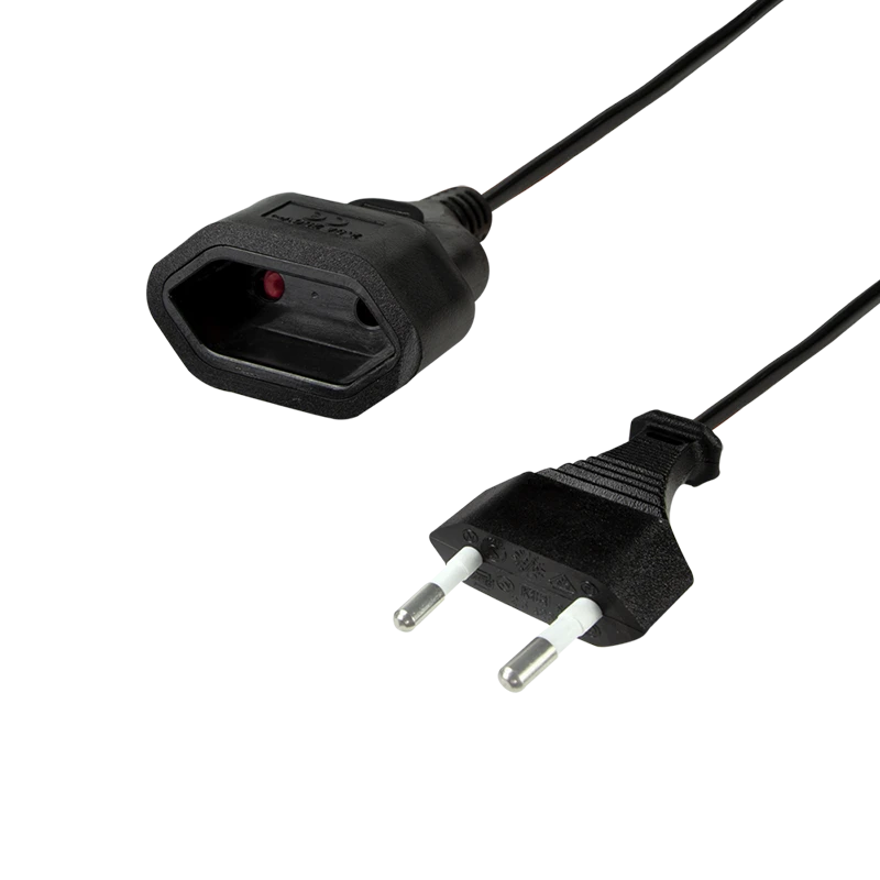 Image of LogiLink Power cable extension. CEE7/16. black. 0.2 m