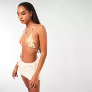 Image of Missguided Tropical Print Triangle Bikini Top - Multi