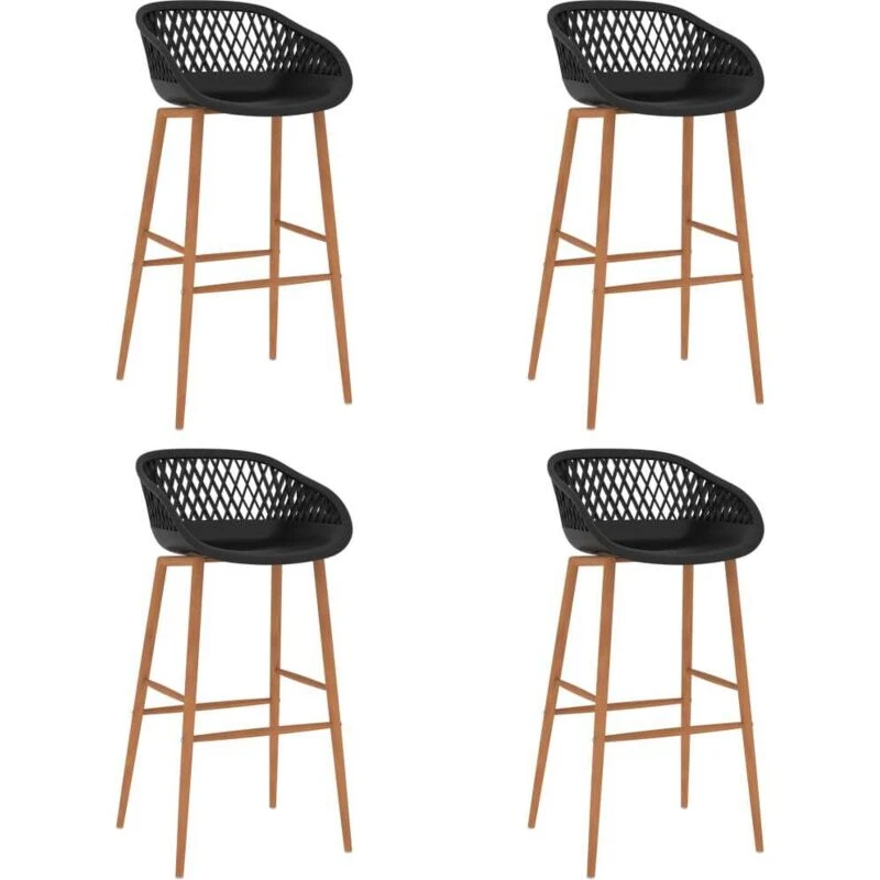 Image of VIDAXL Bar Chairs 4 pcs Black Vidaxl 8719883791326