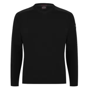 Image of Paul And Shark Marine V Neck Sweater - Black