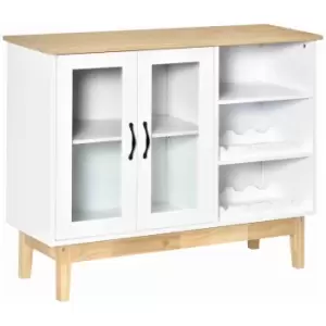 Image of Homcom Wine Storage Cabinet With 8 Bottle Wine Rack And Adjustable Shelf - White