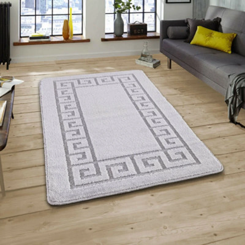 Image of Smart Living Smart Living Plain Heavy Duty Machine Washable Hallway Kitchen Non Slip Door Mat in Silver Size: 40cm x 60cm Silver 40cm x 60cm Unisex