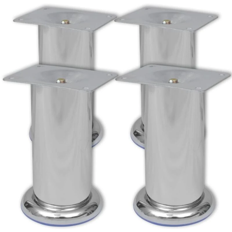 Image of VIDAXL 4 Round Sofa Legs Chrome 120 mm Vidaxl 8718475946731