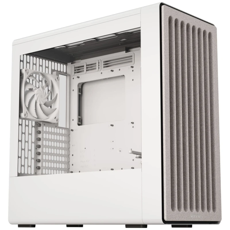 Image of HAVN BF 360 Flow Premium Mid Tower PC Case, Enhanced Airflow, Tempered Glass - White