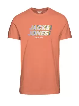 Image of JACK & JONES Logo T-Shirt Men Orange; Pastel