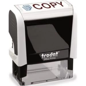 Image of Trodat Printy 4912 46mm x 18mm Self Inking Word Stamp RedBlue Copy