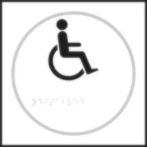 Image of Disabled Toilet White Braille Sign
