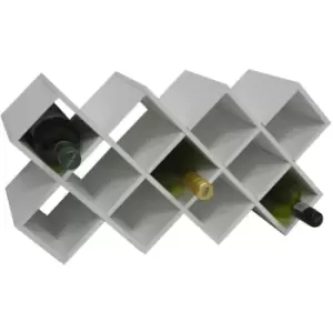 Image of CROSS - 14 Bottle Free Standing Wine Storage Rack - White - White
