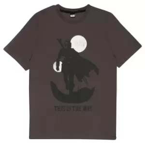 Image of Star Wars: The Mandalorian Womens/Ladies This Is The Way Boyfriend T-Shirt (L) (Charcoal)