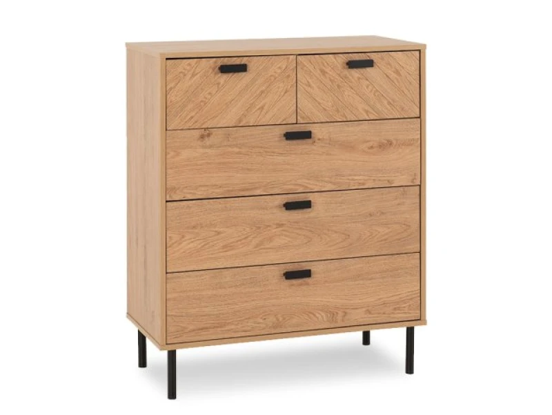 Image of Seconique Leon Oak 32 Drawer Chest of Drawers