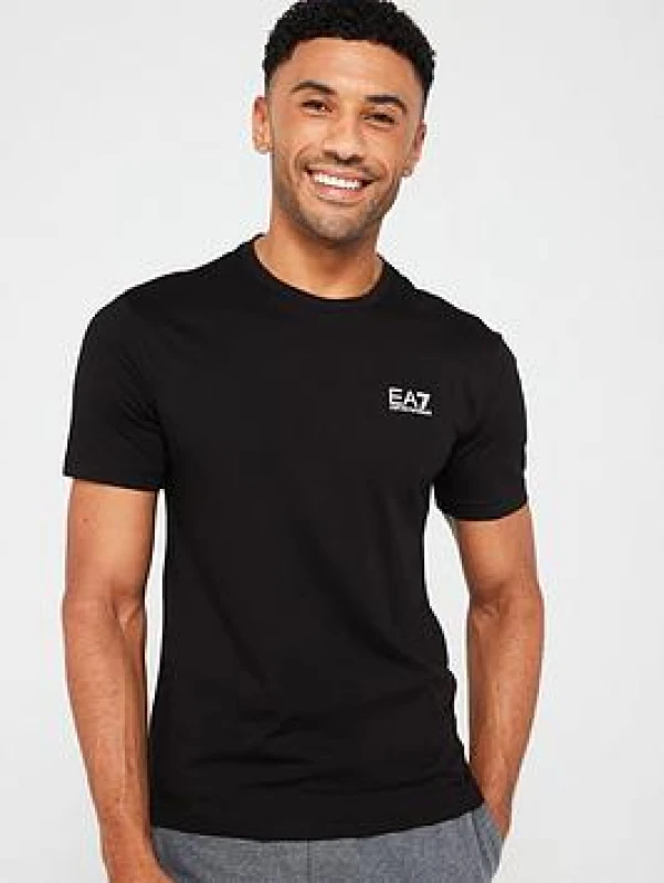 Image of EA7 Chest Logo T-Shirt Black/White XXL