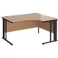 Image of Dams International Right Hand Ergonomic Desk MCM14ERKB 1,400 x 1,200 x 725 mm