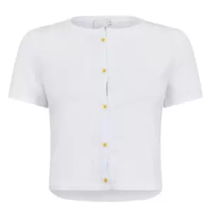 Image of Skinny Dip Daisy Crop Cardigan - White