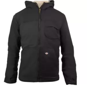 Image of Dickies Mens Sherpa Lined Duck Full Zip Hooded Jacket M - Chest 38-40'