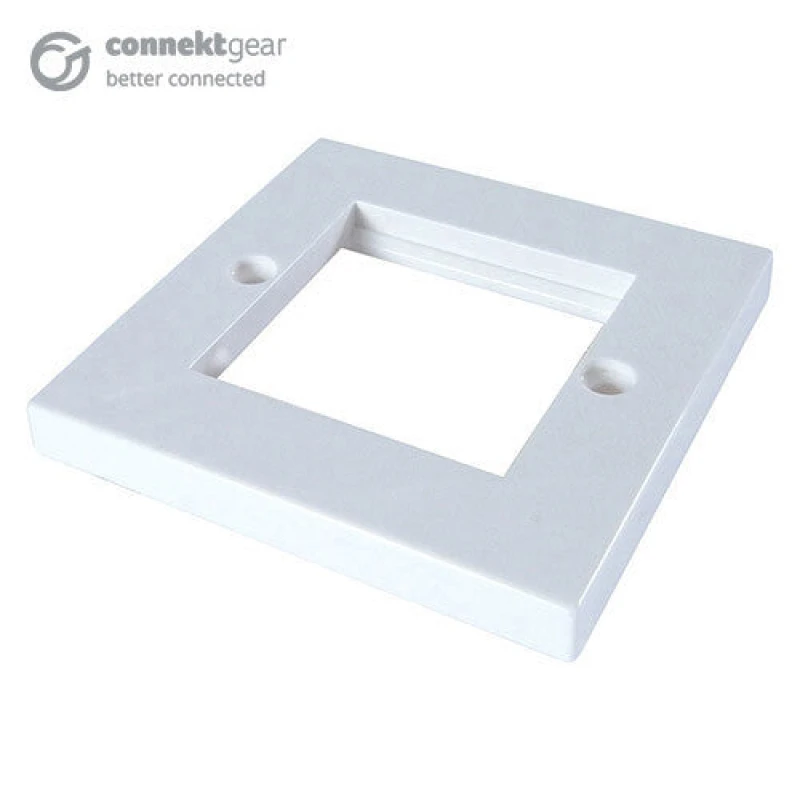 Image of CONNEkT Gear connektgear AV Single Faceplate - 2 Module 86 x 86mm Flat Edge - White 20-0000