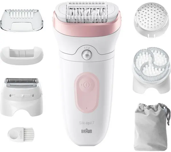 Image of BRAUN Silk-epil 7 SE7-060 Wet & Dry Epilator - Flamingo, Pink 7500435224888