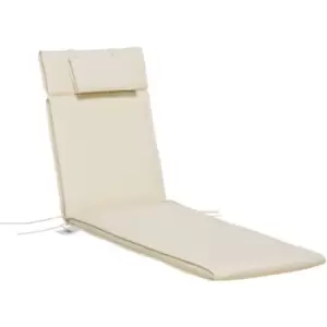Image of Outsunny - Garden Sun Lounger Chair Cushion Reclining Relaxer Indoor Outdoor Cream - Cream