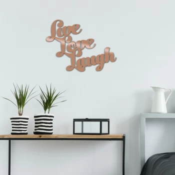 Image of L?ve Love Laugh - Copper Copper Decorative Metal Wall Accessory