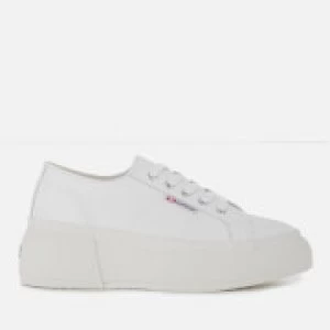 Image of Superga Womens 2287 Leanappaw Leather Flatform Trainers - White - UK 7 - White