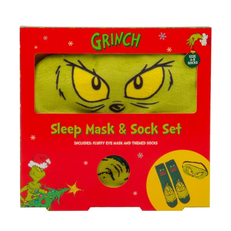 Image of The Grinch Grinch Sock & Sleep Mask Set Multi unisex one size