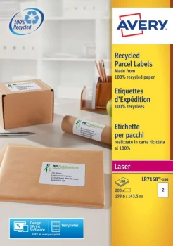 Image of Avery LR7168 100 QuickPEEL Recycled Address Labels Pack of 200 Labels