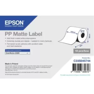 Image of Epson C33S045744 Original PP Matte Label 102mm x 29m - 18 Pack
