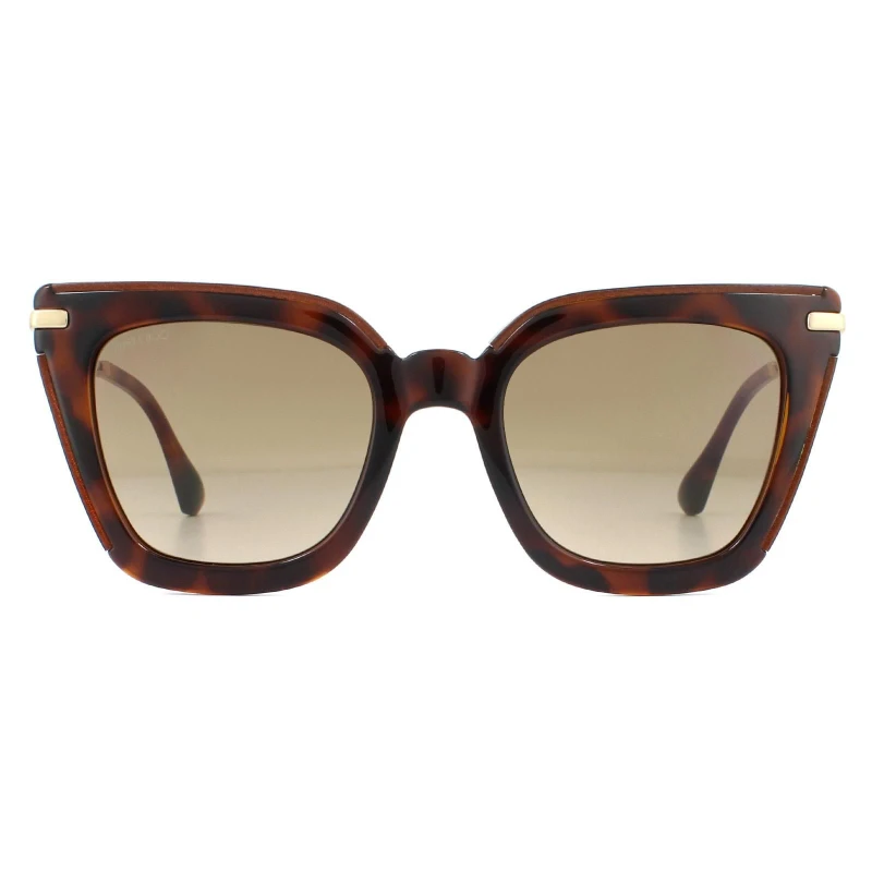 Image of Jimmy Choo Square Glitter Havana Brown Gradient Sunglasses Brown female