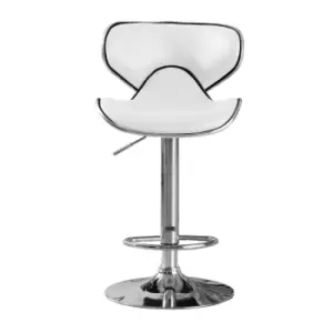 Image of Heartlands Furniture Hillside Adjustable Height Bar Stool Pair Chrome and White
