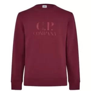 Image of CP Company Diagonal Logo Fleece Sweatshirt - Red