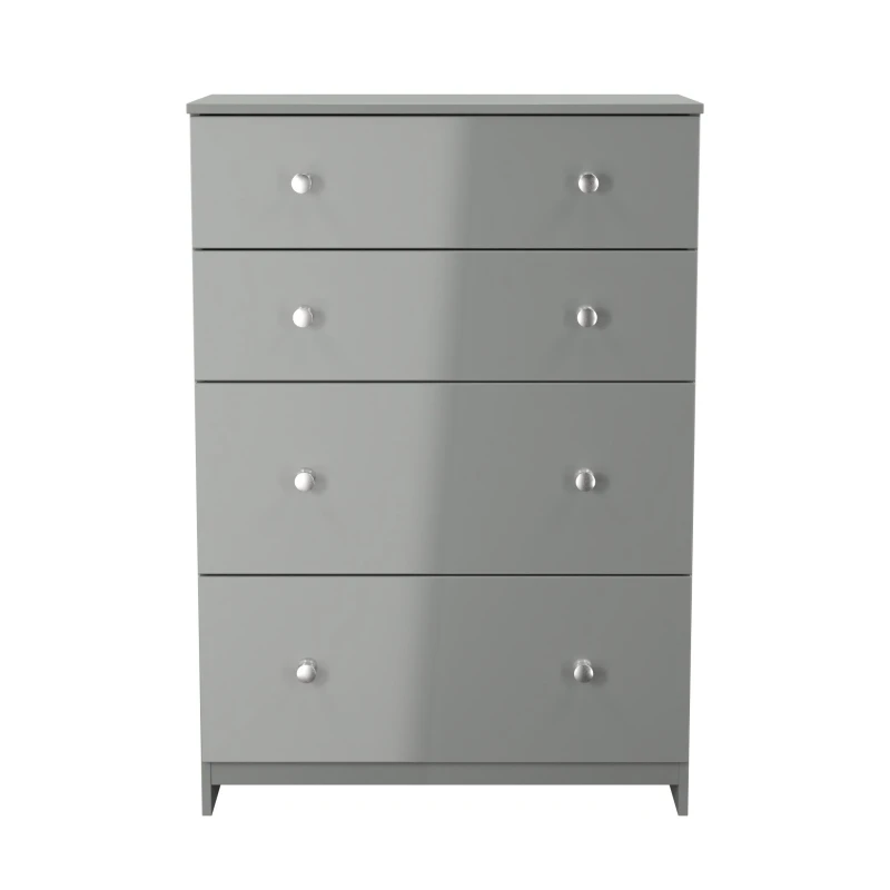Image of Portland 4 Drawer Deep Chest Of Drawers In Uniform Grey & Dusk Grey (Ready Assembled)