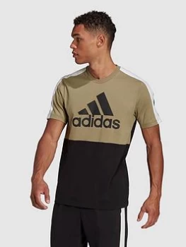 Image of adidas Colourblock T-Shirt - Green/Black, Size S, Men