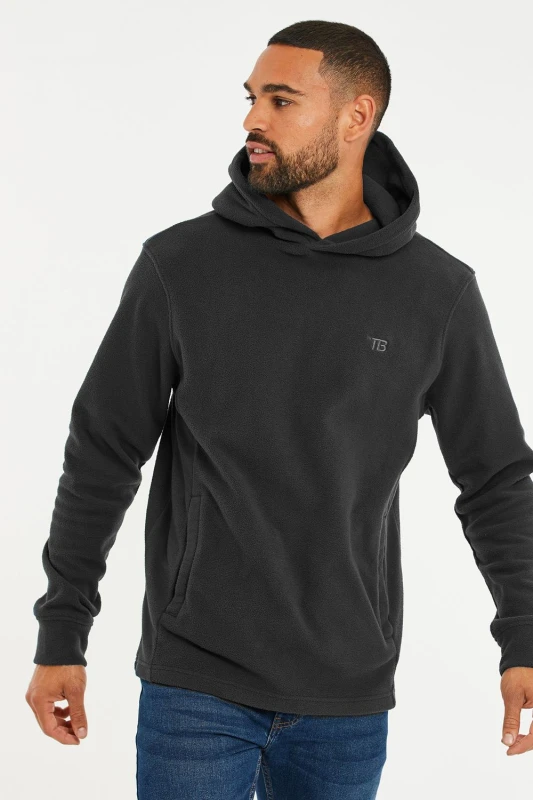 Image of Threadbare 'Ryan' Microfleece Overhead Hoodie Dark Grey
