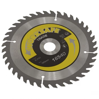 Image of Worksafe TS16540 Trade Circular Saw Blade Ø165 x 20mm - 40tpu