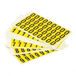 Image of Beaverswood Yellow Labels Numbers 0-9 38 x 90mm