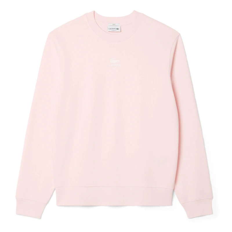 Image of Lacoste Printed Fleece Sweatshirt Pink male XS