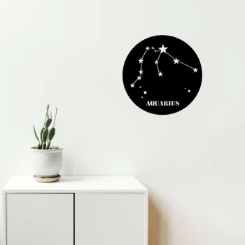 Image of Aquar?us Horoscope - Black Decorative Metal Wall Accessory