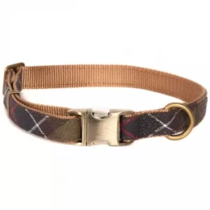Image of Barbour Tartan Webbing Dog Collar Classic Tartan Medium