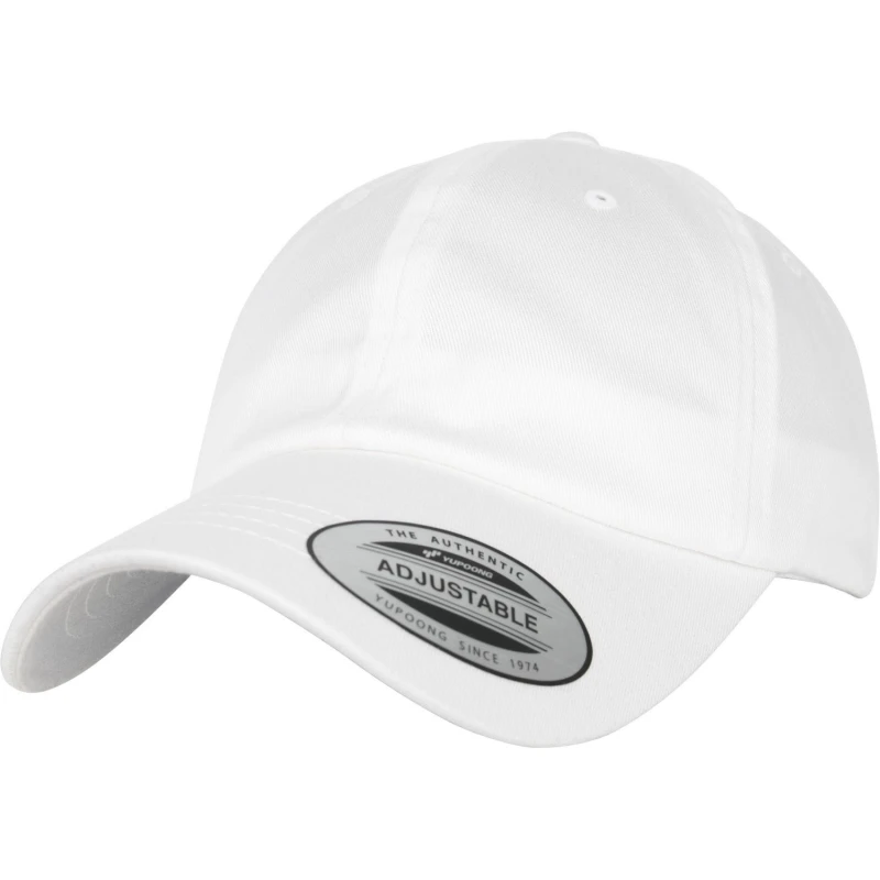 Image of Flexfit by Yupoong Mens Low Profile Cotton Cap in White White Male One Size