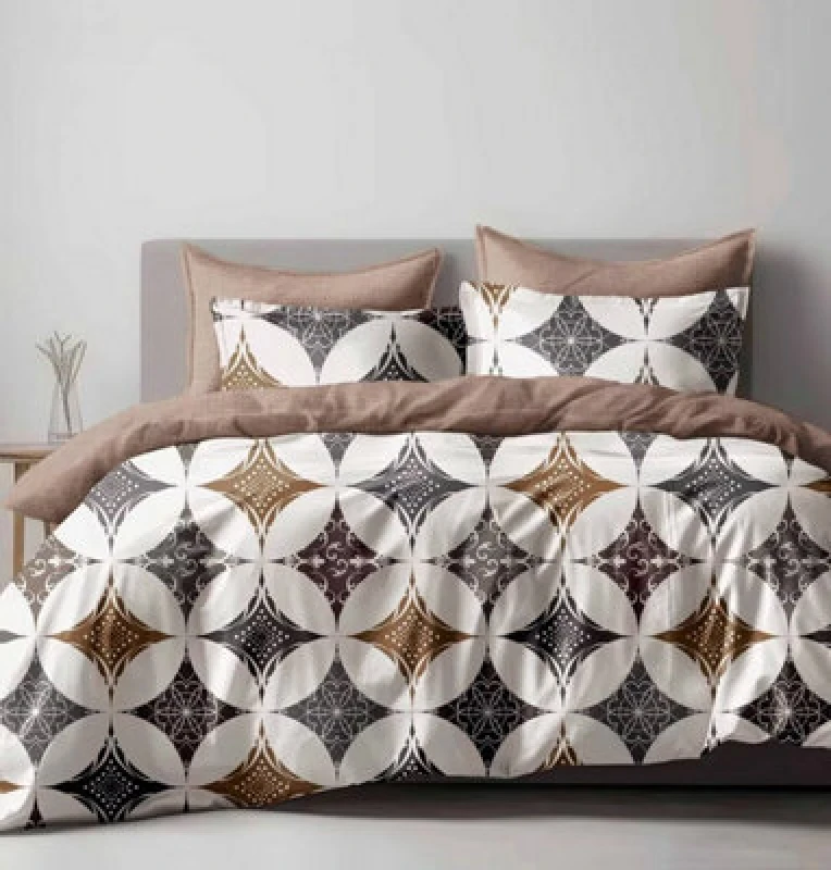 Image of Ezysleep Ezysleep Geometric Circle Printed Duvet Set Size: Double Multi Double Unisex 0721545407757