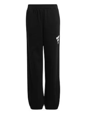 Image of Boys, adidas Older Kids 3bar Pant, Black/White, Size 11-12 Years