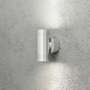 Image of Konstsmide Monza Outdoor Modern Up Down Wall Light Aluminium High Power LED 6x 1W, IP54