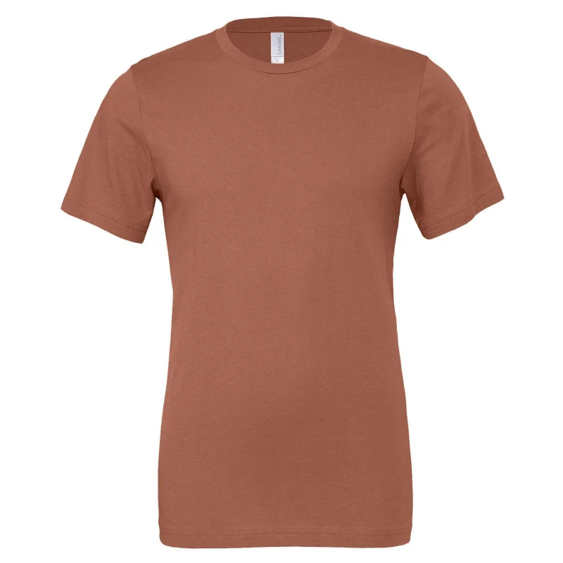 Image of Bella + Canvas Mens Jersey Crew Neck T-Shirt in Terracotta Size: XS Terracotta Male XS