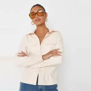 Image of Missguided Slim Fit Shirt - Cream