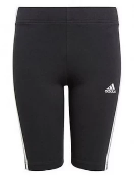 Image of adidas Girls Junior G 3-Stripes Tights - Black/White, Size 4-5 Years, Women
