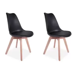 Image of Mmilo Set Of 4 ECN Black Tulip Style Dining Chair