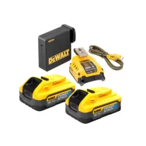 Image of DEWALT USB-C Powerstack Starter Kit 18V 2 x 5.0Ah Li-ion