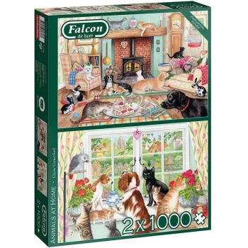 Image of Falcon de luxe Animals at Home 2-Pack Jigsaw Puzzle - 1000 Pieces
