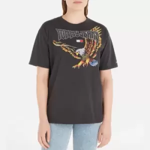 Image of Tommy Jeans Womens Vintage Eagle Shortsleeve Tee - Black - XL