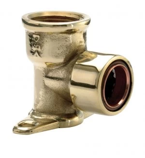 Image of Wickes Copper Pushfit Wall Plate Elbow - 1/2in x 15mm